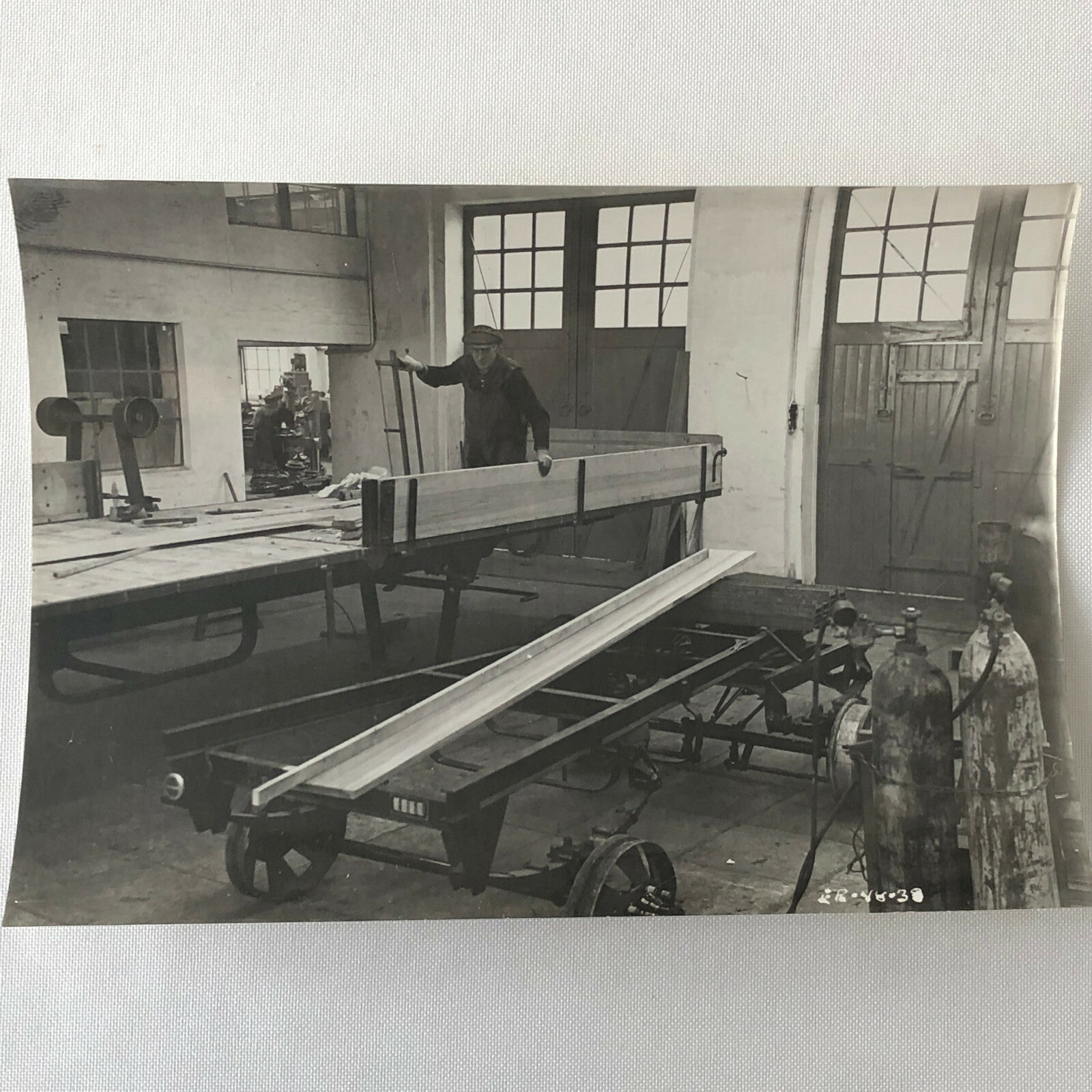 Antique Vintage Factory Company Photo Photograph ERGO Trailer Denmark Worker