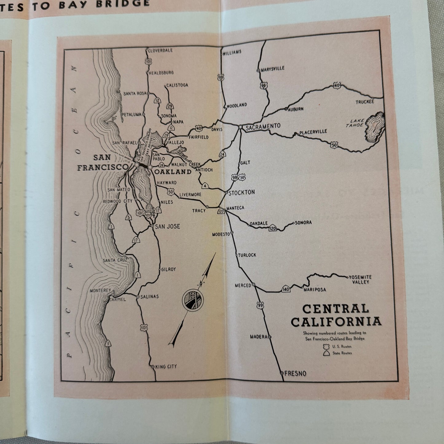 Vintage San Francisco Oakland Bay Bridge Map Brochure