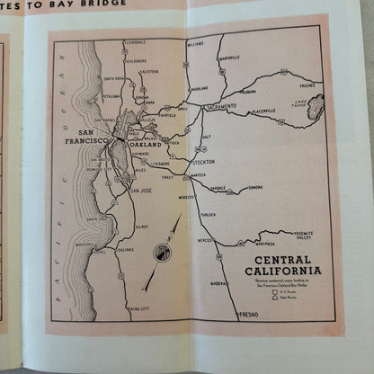 Vintage San Francisco Oakland Bay Bridge Map Brochure