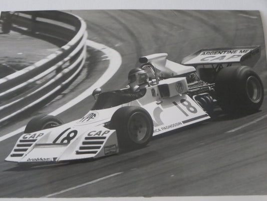 Vintage 1973 Spanish Grand Prix Photograph Photo - Carlos Reutemann Brabham 