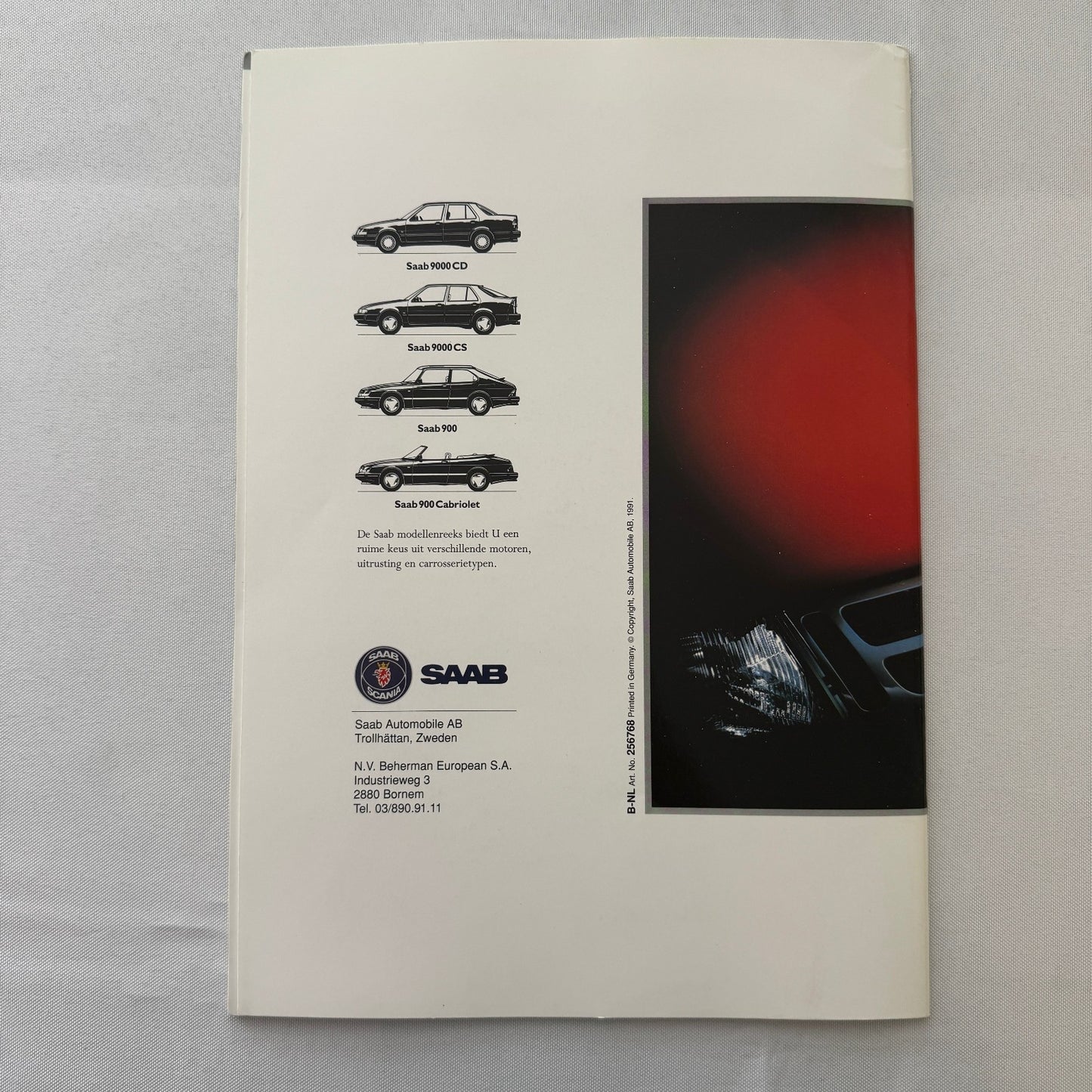 1992 Saab 900 Car Sales Brochure Catalog 900i 900 Cabriolet 900 Turbo DUTCH