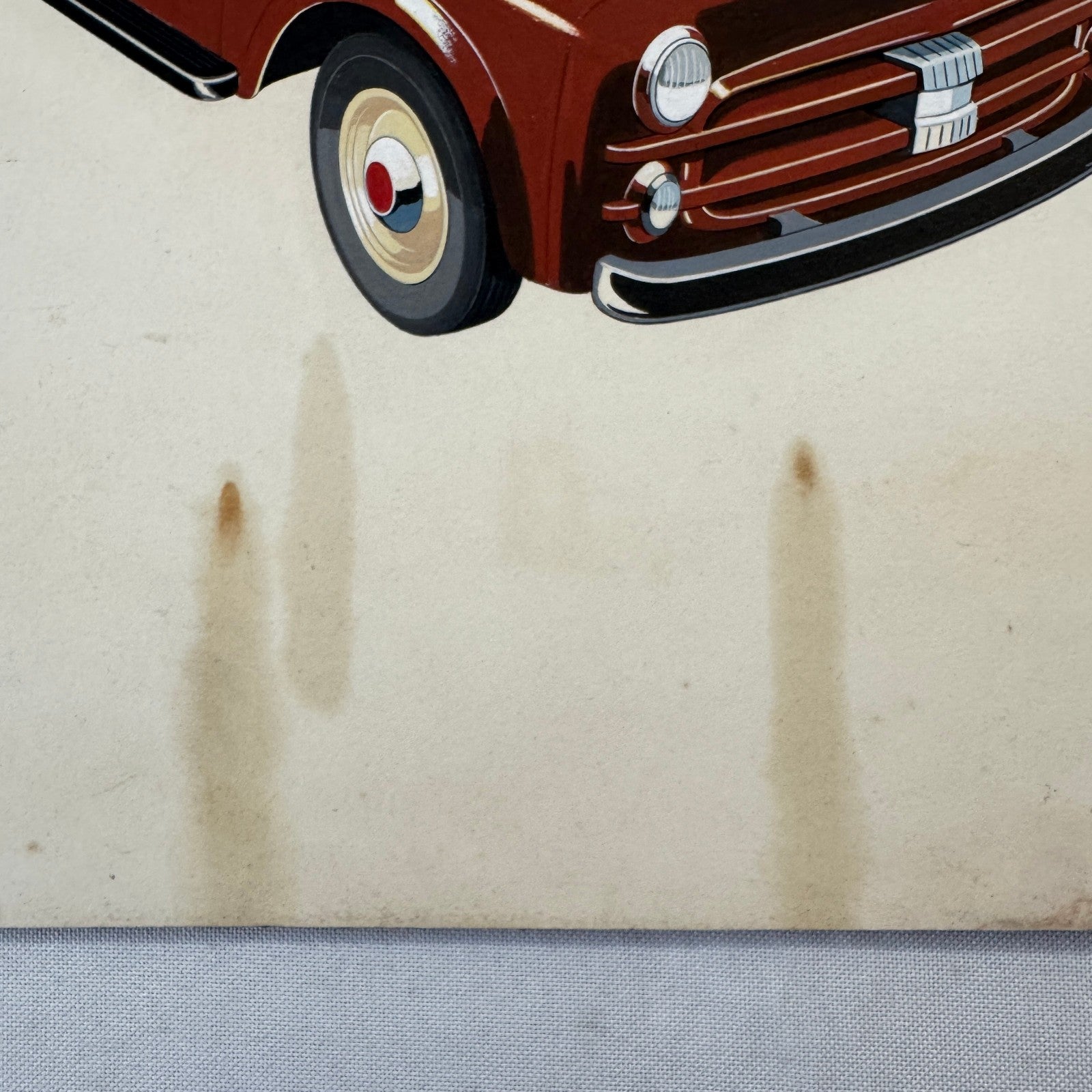Vintage Pickup Truck Concept Car Design Sketch Rendering Illustration Original