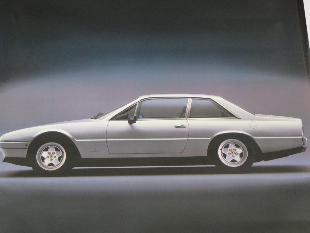 Poster Ferrari 412 Original 1980s Factory Automotive Art Decor Silver Car