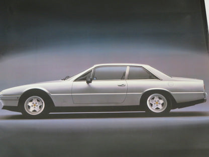 Poster Ferrari 412 Original 1980s Factory Automotive Art Decor Silver Car