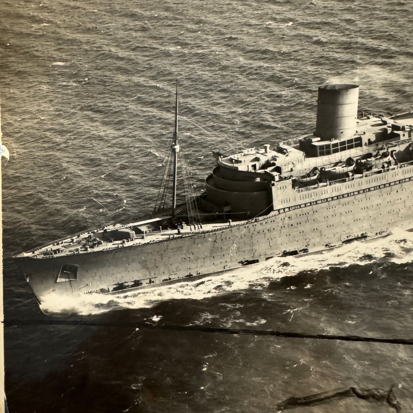 Vintage Ship Boat Photo Photograph Print Queen Elizabeth 1940