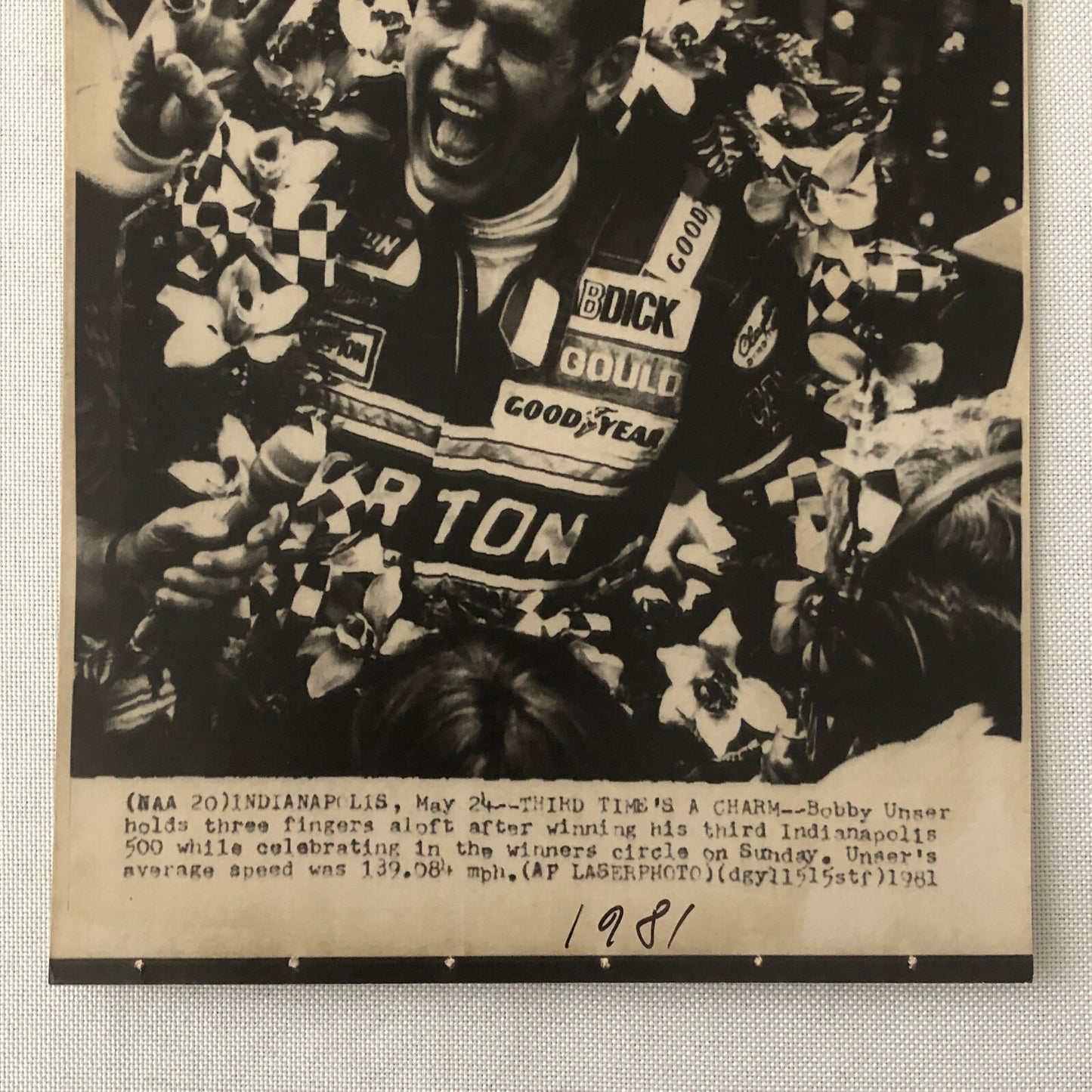 Vintage Indy Indianapolis Racing Photo Photograph Bobby Unser 1981