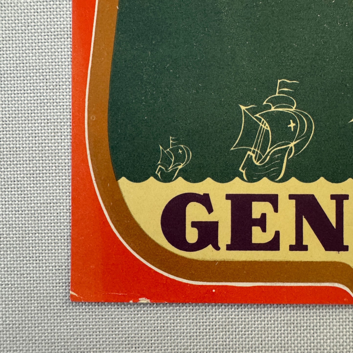 Vintage Hotel Travel Label Hotel Colombia Excelsior Genova Italy Italian