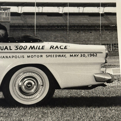 Vintage Indy 500 Racing Photo 1962 Studebaker Official Pace Car Photograph
