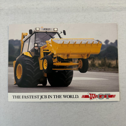 JCB Backhoe Construction Equipment Drag Racing Postcard Advertising Chevy V8