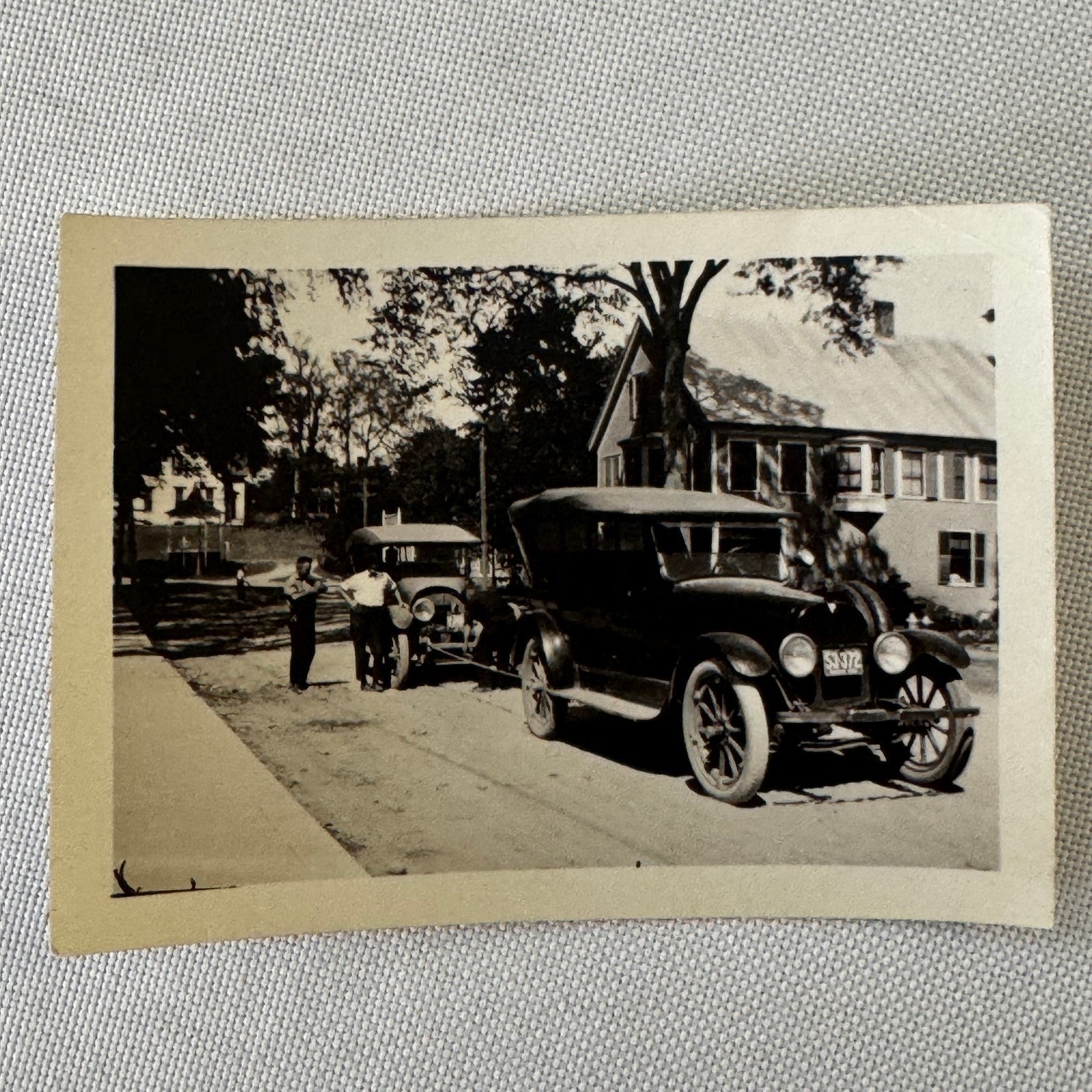 Vintage Car Photo Photograph Print Automobile Snapshot Men with Cars