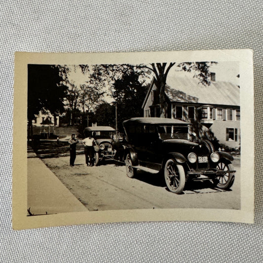 Vintage Car Photo Photograph Print Automobile Snapshot Men with Cars