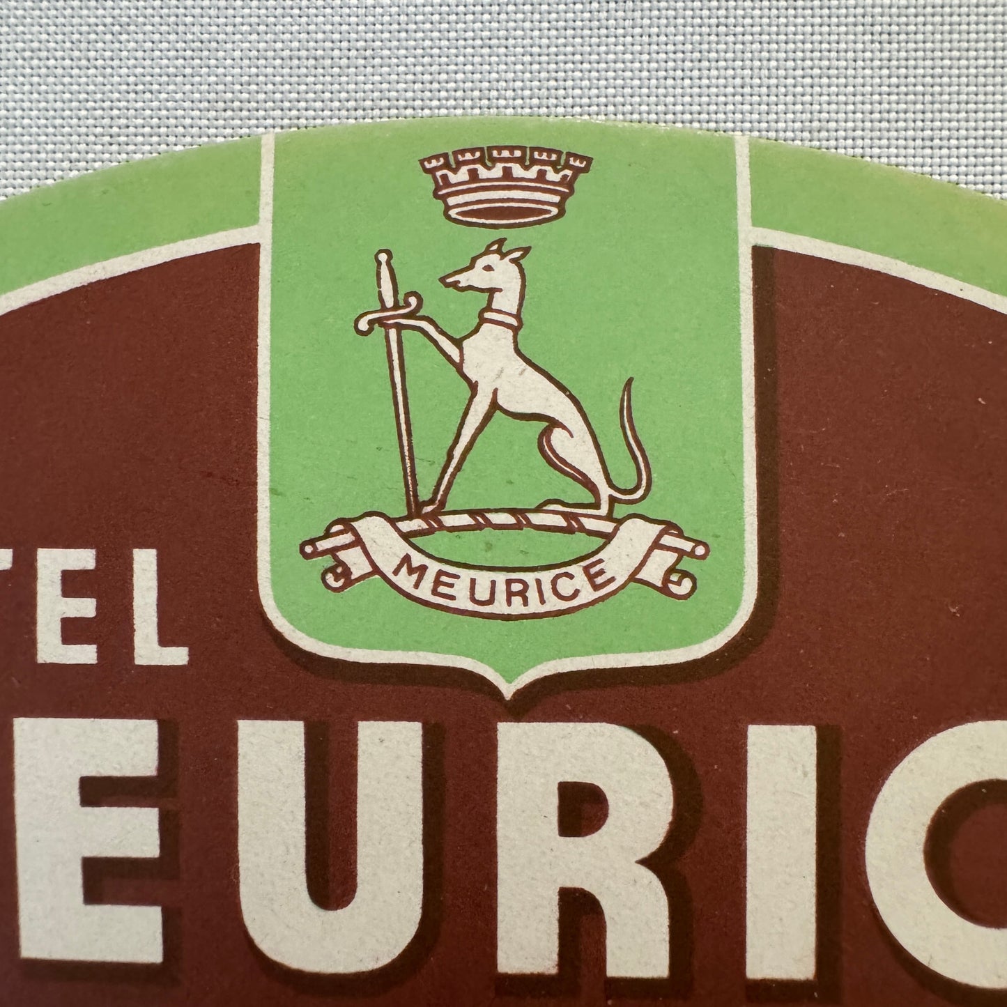 Vintage Hotel Travel Luggage Label Hotel Meurice Paris France French