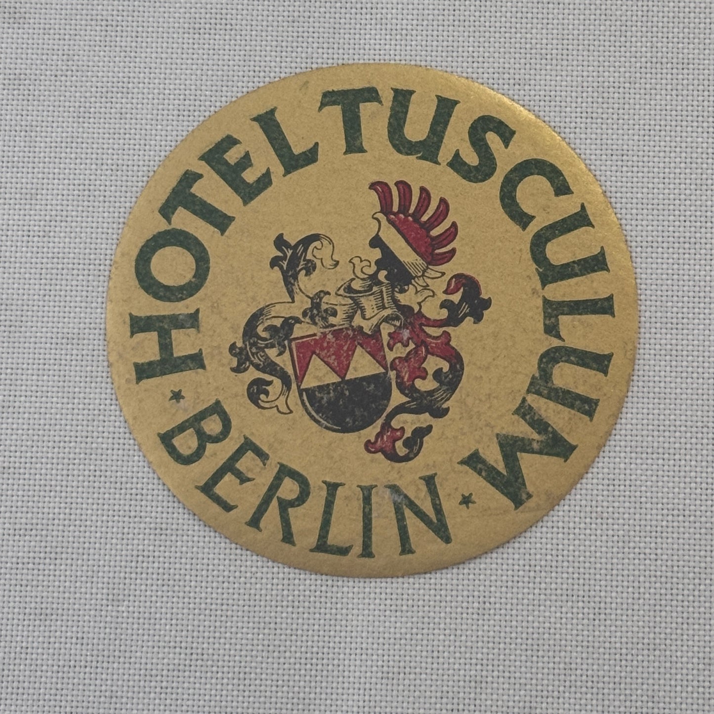 Vintage Hotel Travel Label Hotel Tusculum Berlin Germany German