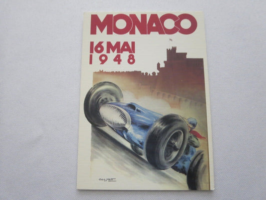 1948 Monaco Grand Prix Automobile Racing Car Postcard Post Card - Reproduction 