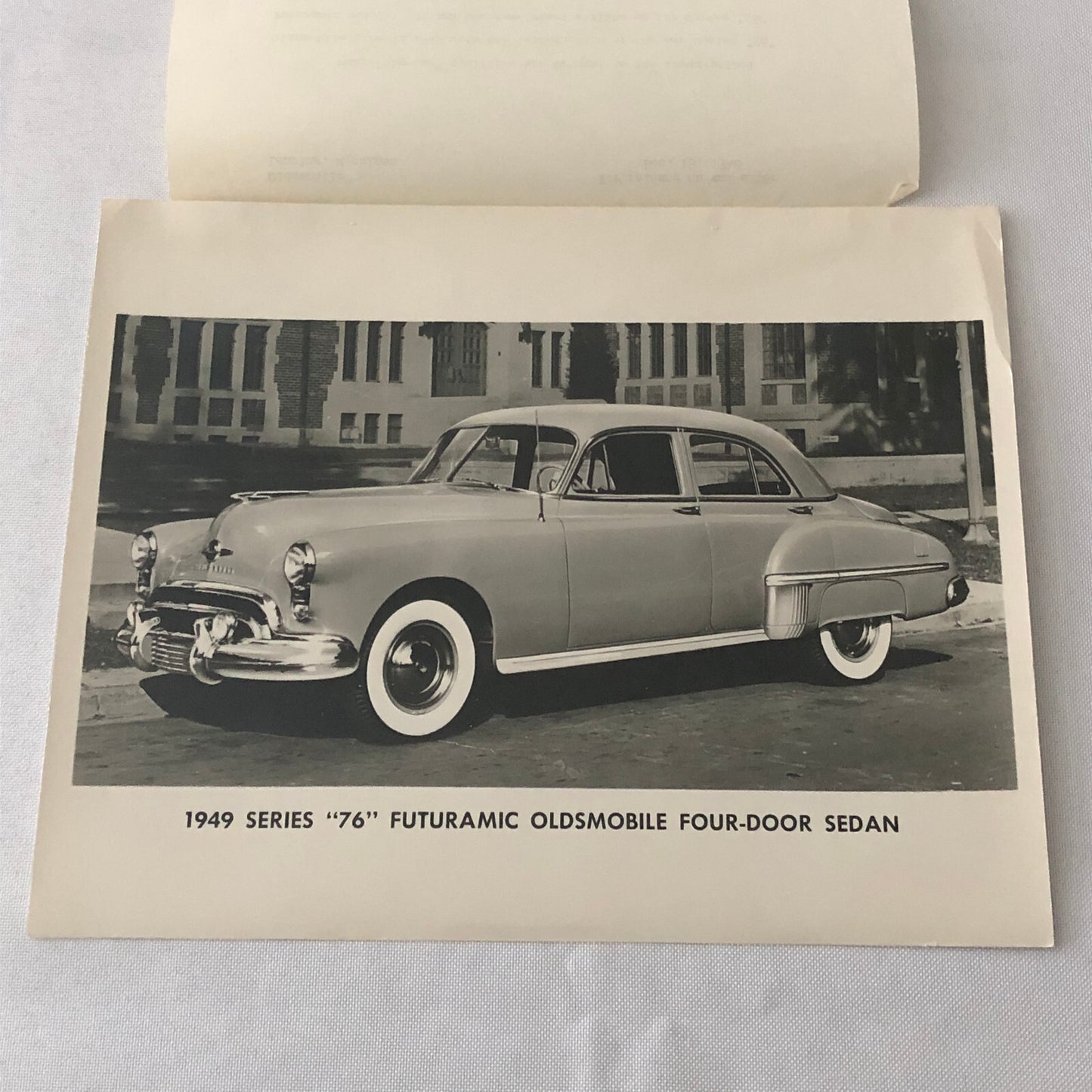1949 Oldsmobile Series 76 Futuramic Sedan Factory Press Photo Photograph