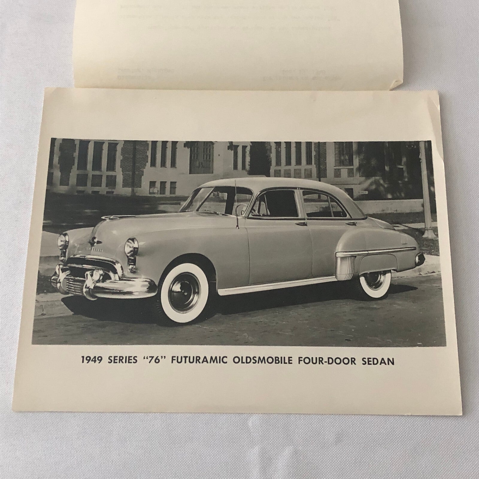 1949 Oldsmobile Series 76 Futuramic Sedan Factory Press Photo Photograph