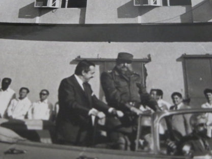 1986 Photograph of Fidel Castro in Car with Raul Alfonsin Cuba Argentina Photo