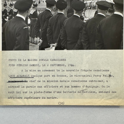 Royal Canadian Navy Press Photo Photograph Ship 1944 HMS Loch Achanalt Frigate