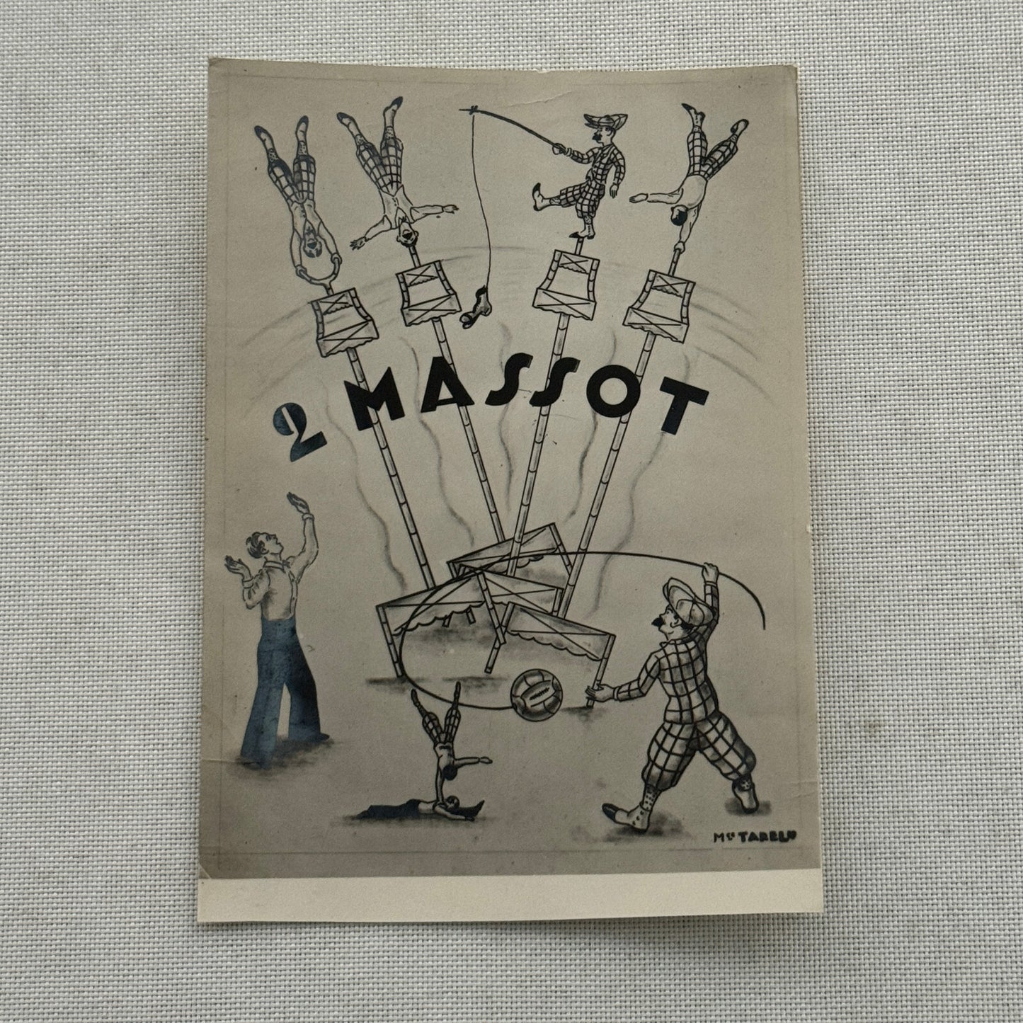 Vintage Circus Act Photo Photograph Card 2 Massot Acrobatic Act Acrobat