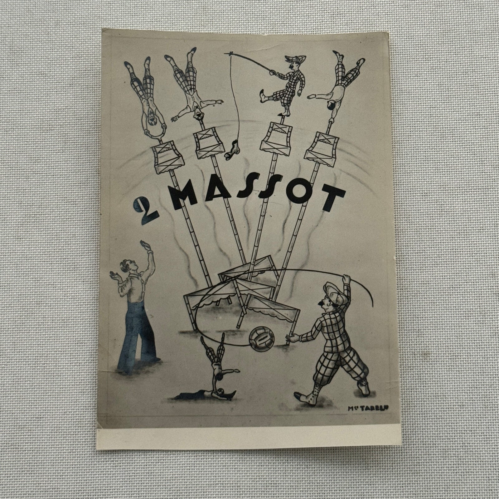 Vintage Circus Act Photo Photograph Card 2 Massot Acrobatic Act Acrobat