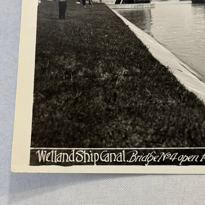 Vintage Welland Canal Ontario Canada Bridge Ship Boat Vessel 1930