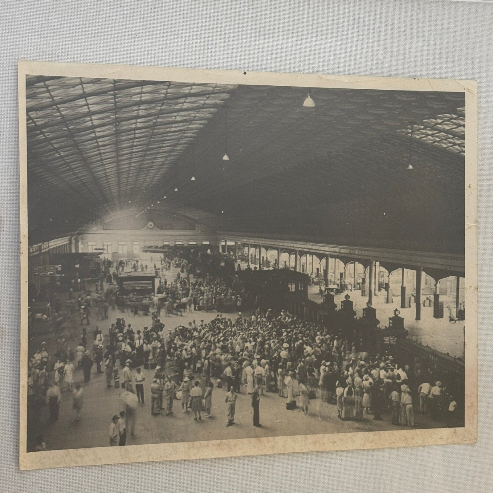 Vintage Railroad Station Photo Photograph Lot Washington DC Crowd People 5x