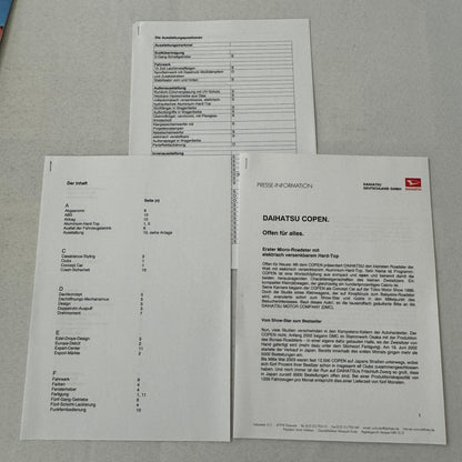 Daihatsu Copen Roadster Car Press Kit Brochure Photo CD German Text