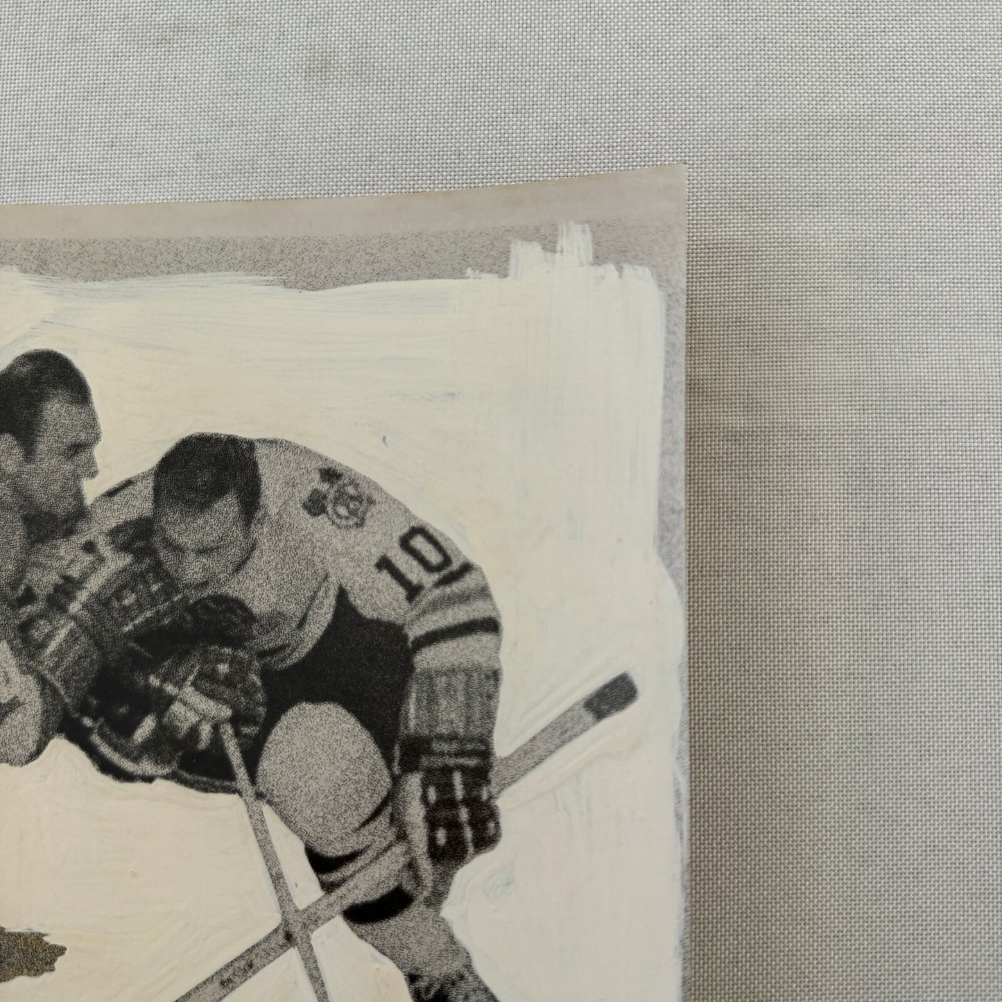 Vintage Hockey Photo Detroit Red Wings Chicago Blackhawks Player Photograph