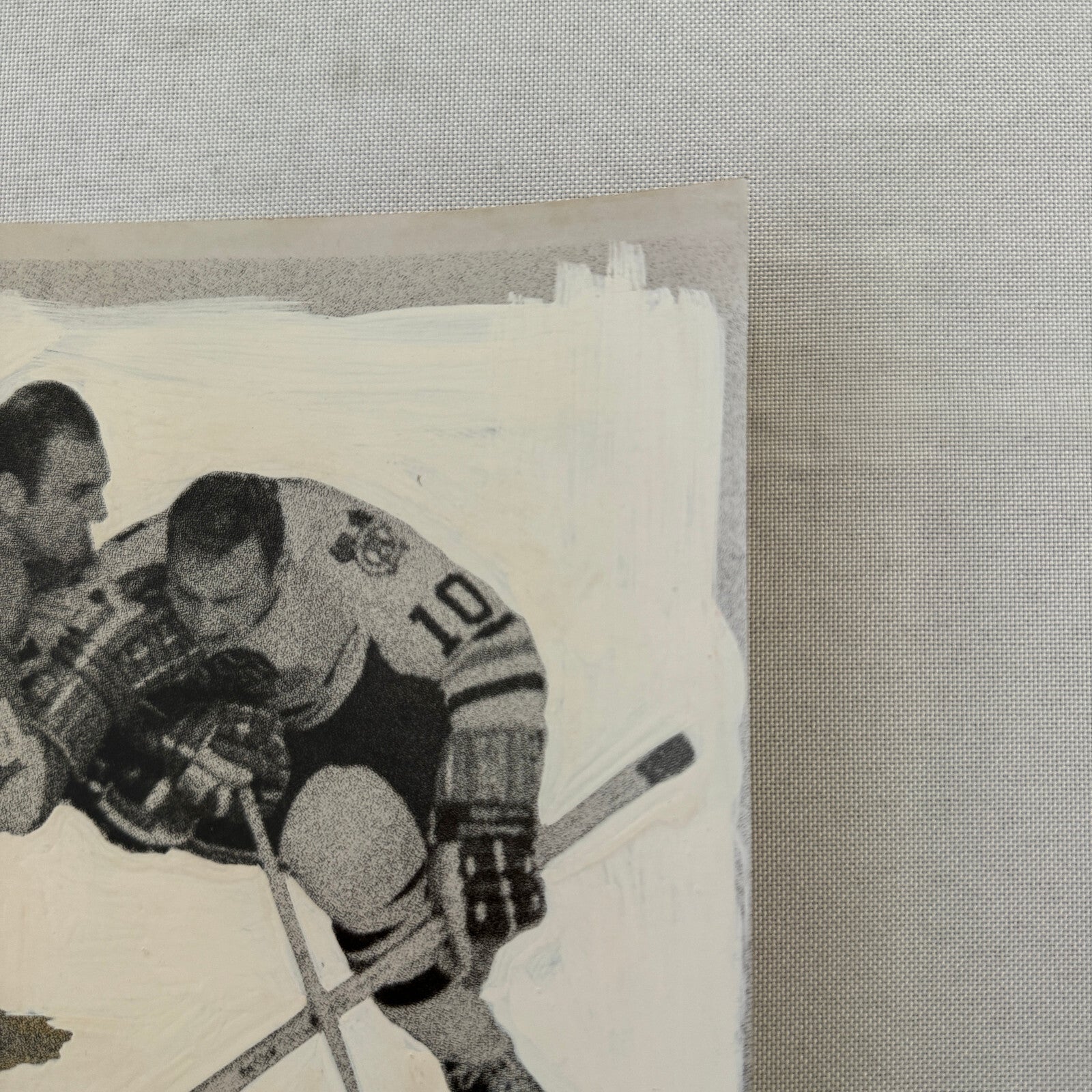 Vintage Hockey Photo Detroit Red Wings Chicago Blackhawks Player Photograph