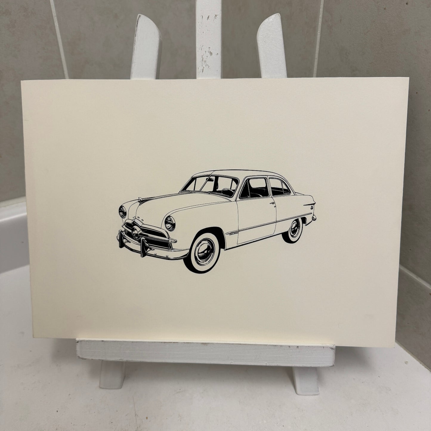 1949 Ford Custom Tudor Car Illustration Art Drawing Hand Drawn Robert Preis