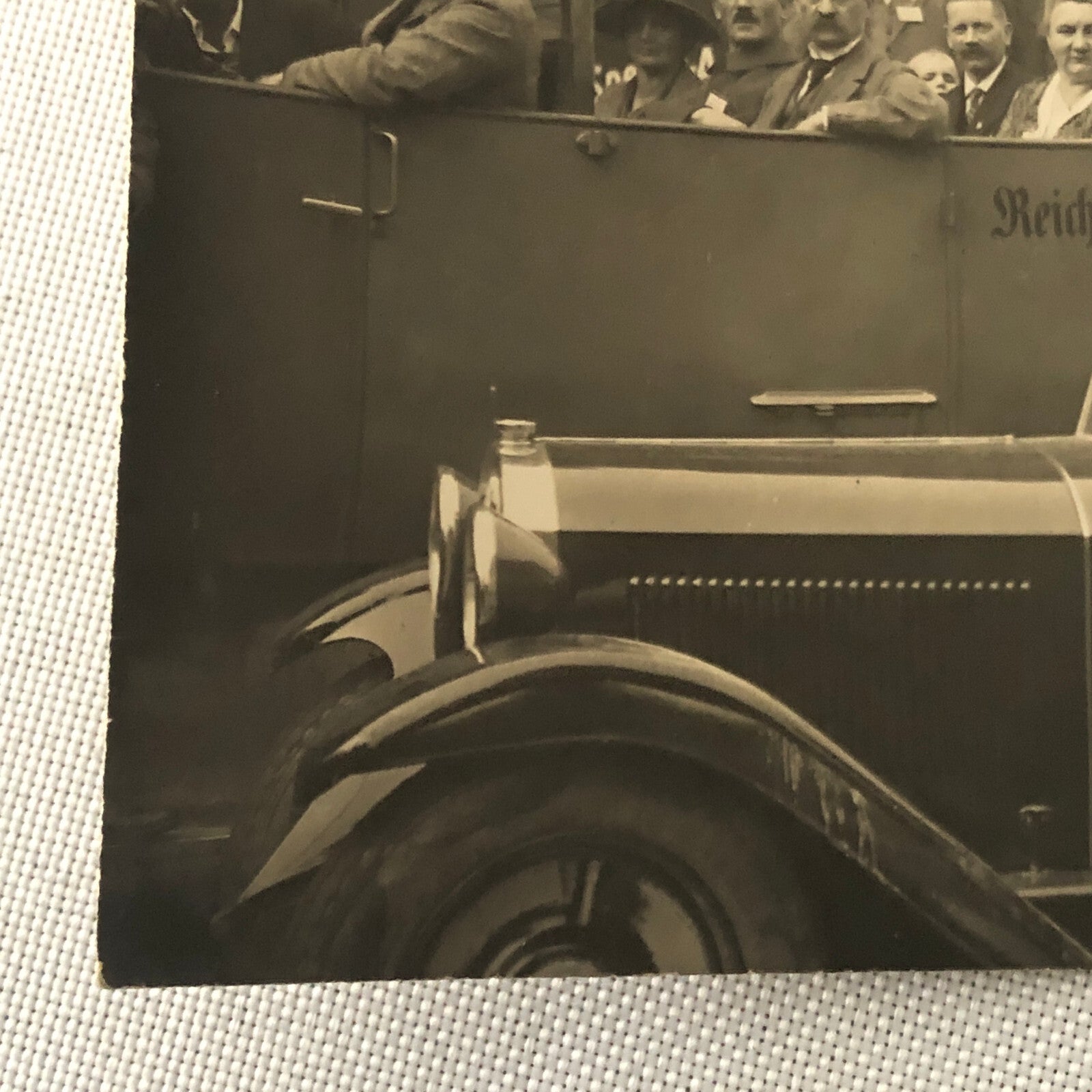 Vintage Photo Photograph Snapshot People Car Bus Germany + AL22SM2