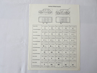 1960s Austin 1100 MK II Sales Sheet Brochure MKII FRENCH Canadian 