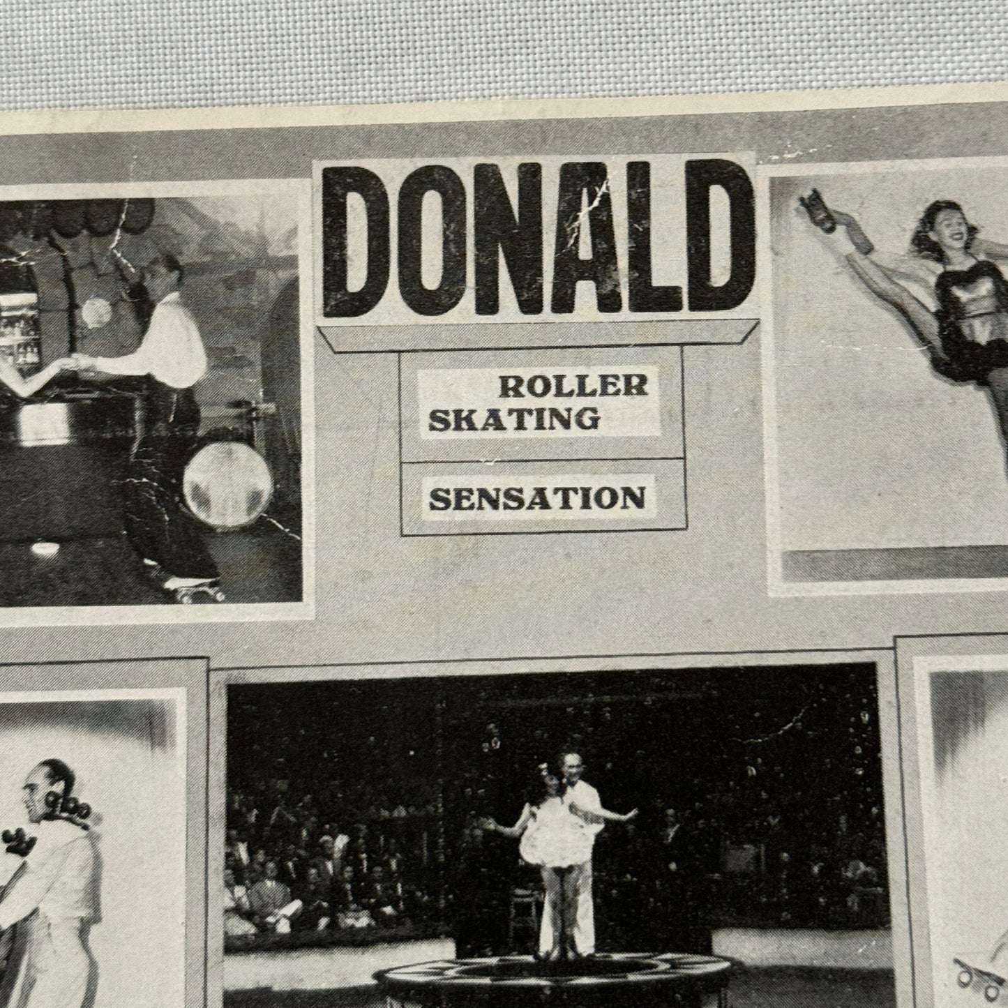 Vintage Rollerskating Roller Skate Act Donald Roller Skating Sensation Flyer
