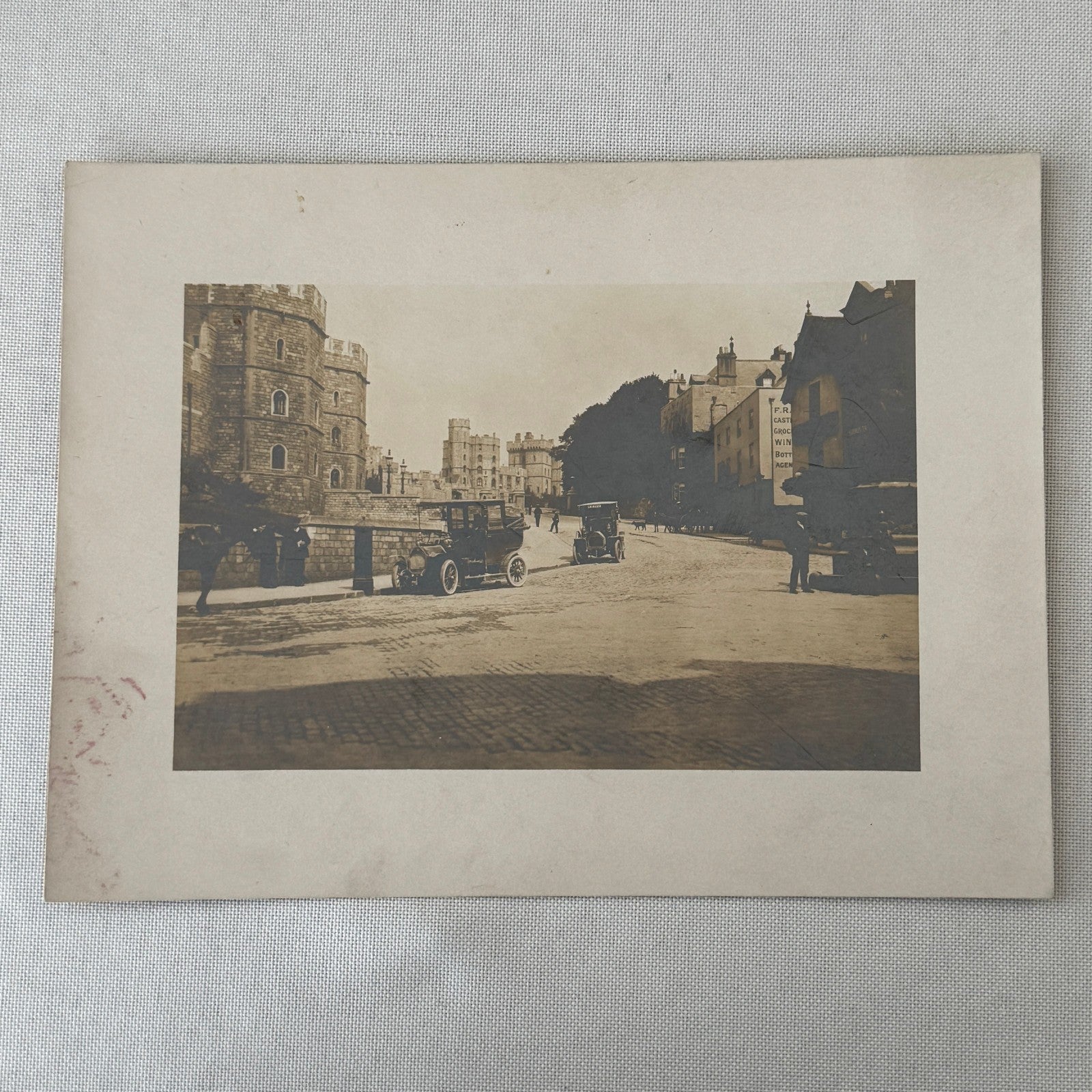 Vintage Photo Photograph Print Automobiles Horse People Street Scene