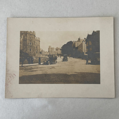 Vintage Photo Photograph Print Automobiles Horse People Street Scene