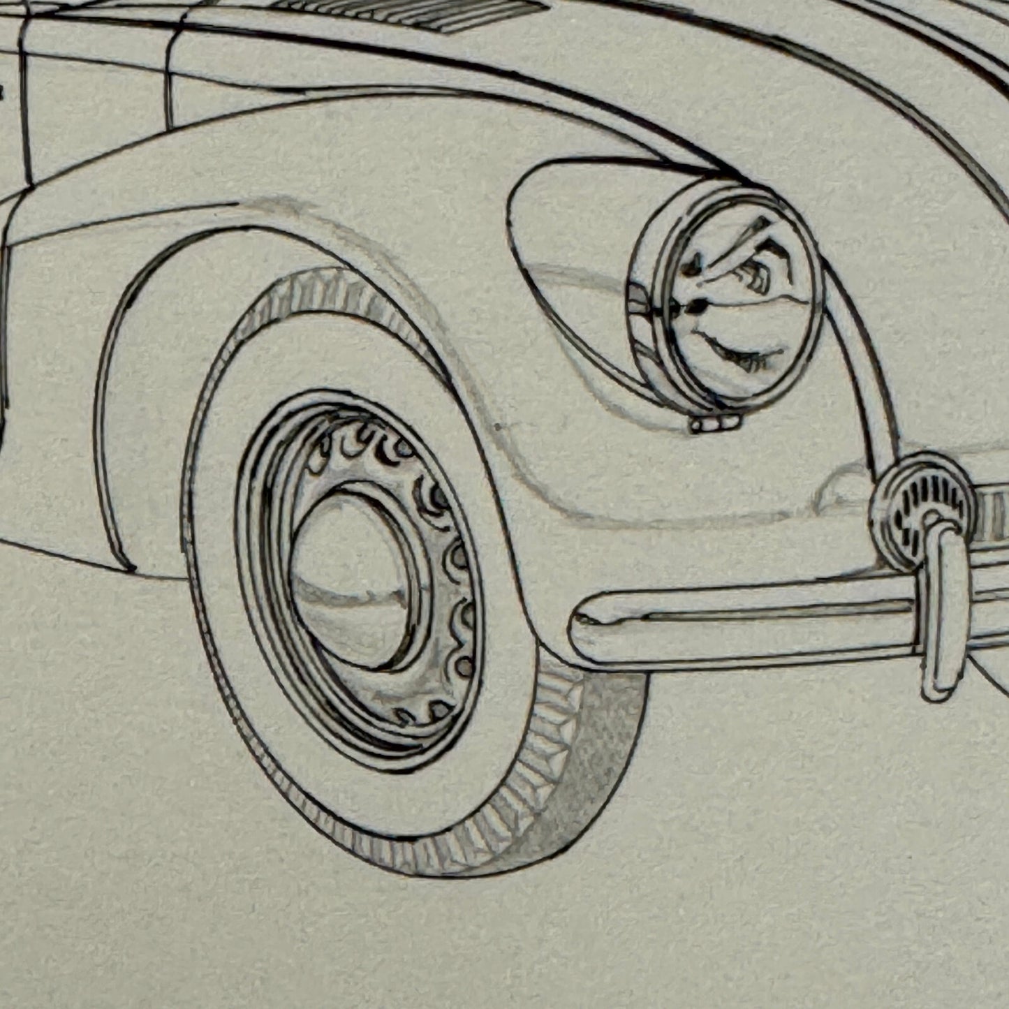 Vintage Tatra Car Automobile Illustration Art Drawing Hand Drawn Robert Preis