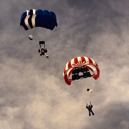 Vintage Skydiving Parachute Photo Large Format Aviation Photograph 1970s-80s