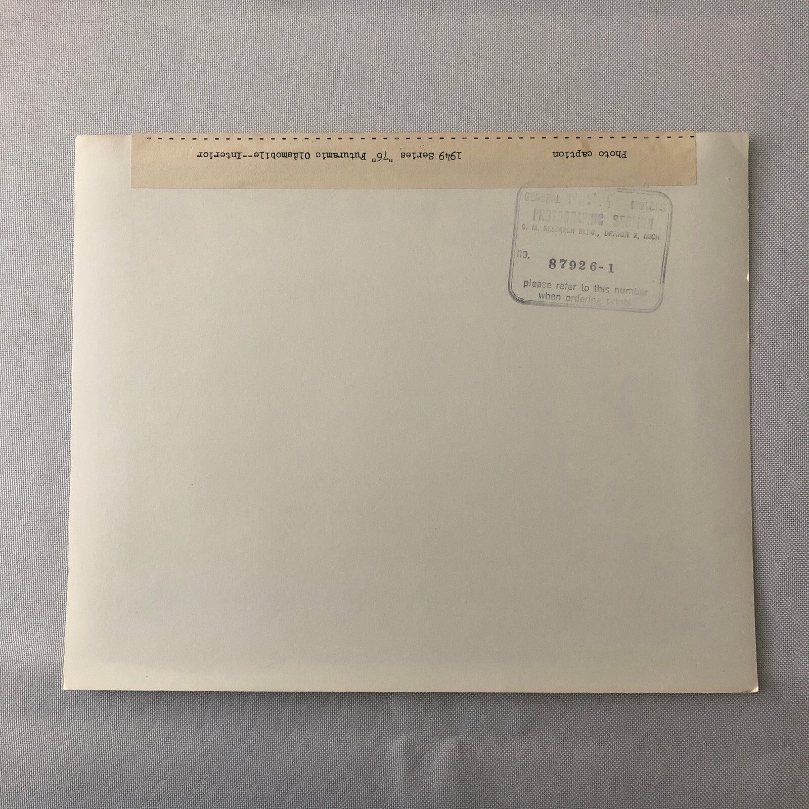 1949 Oldsmobile Series 76 Futuramic Factory Press Photo Photograph