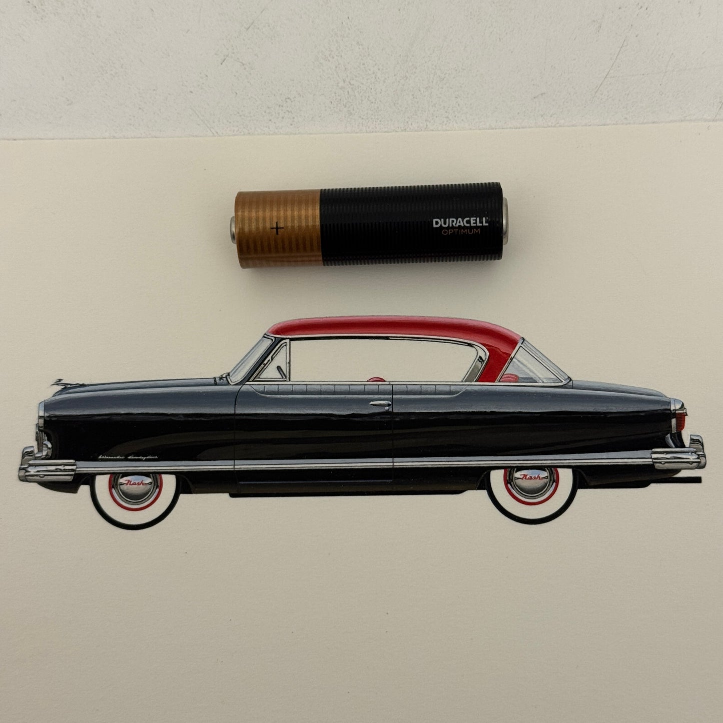 1953 Nash Ambassador Club Coupe Car Illustration Art Drawing Vintage Miniature