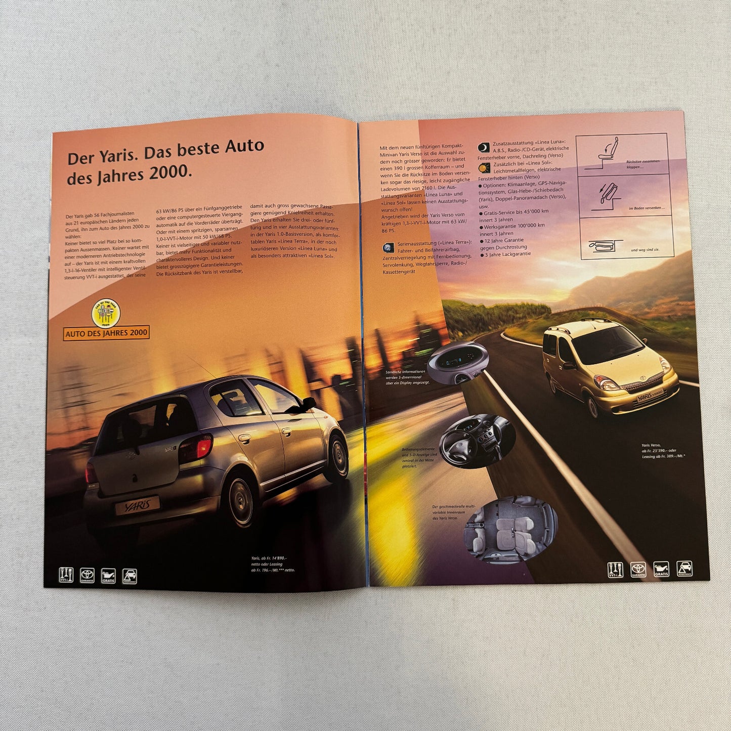 2000 Toyota Car Sales Brochure Catalog MR2 Celica Previa Landcruiser GERMAN TEXT