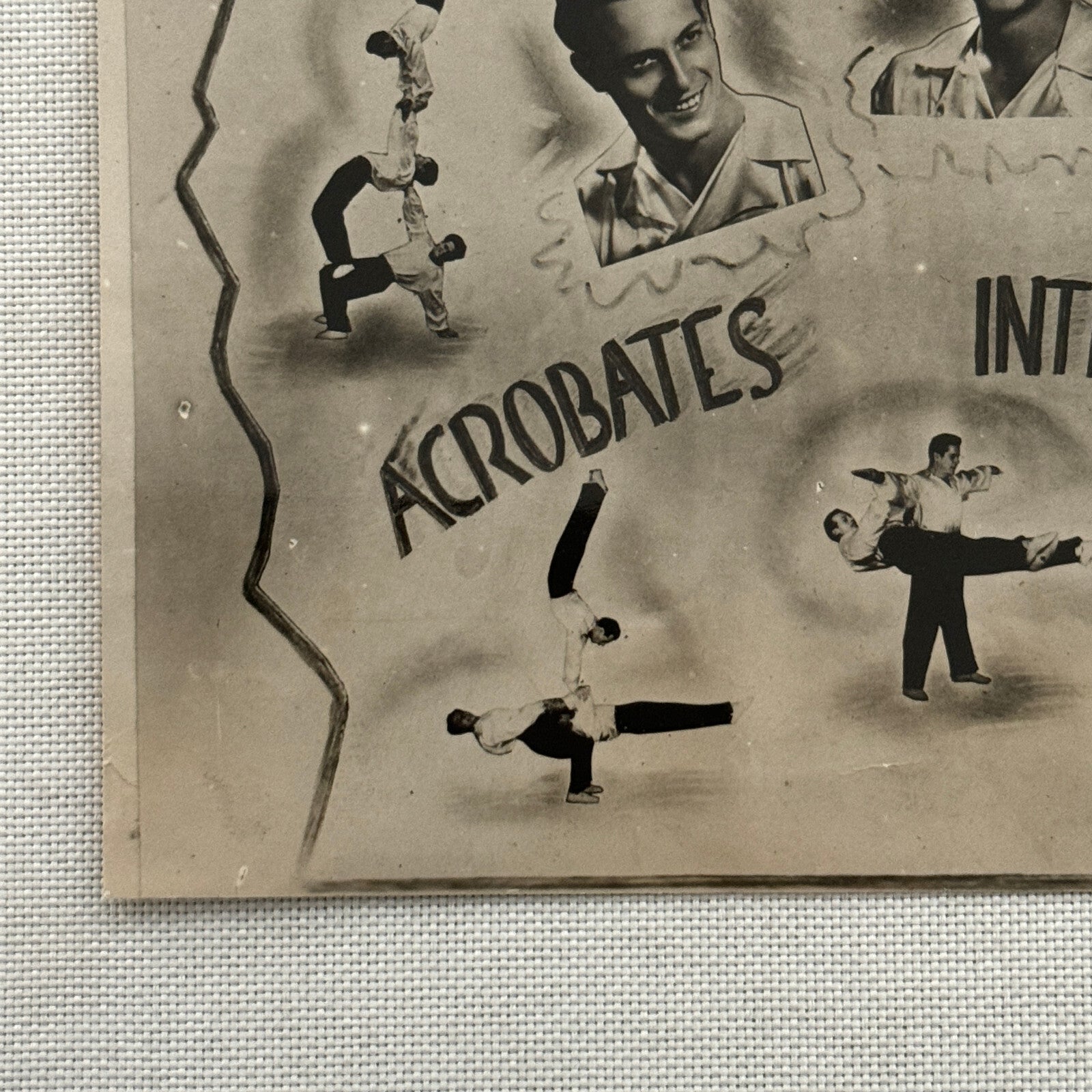 Vintage Circus Acrobat Act Balancing Photo Photograph Les Sultans French