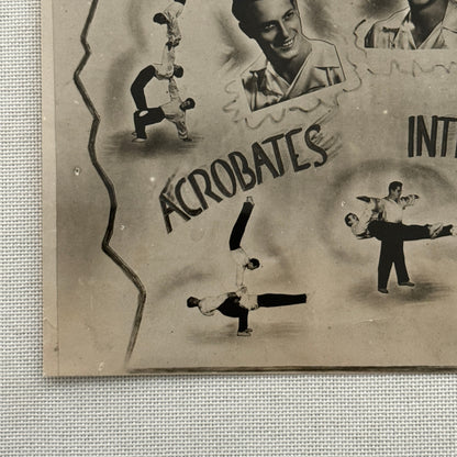 Vintage Circus Acrobat Act Balancing Photo Photograph Les Sultans French