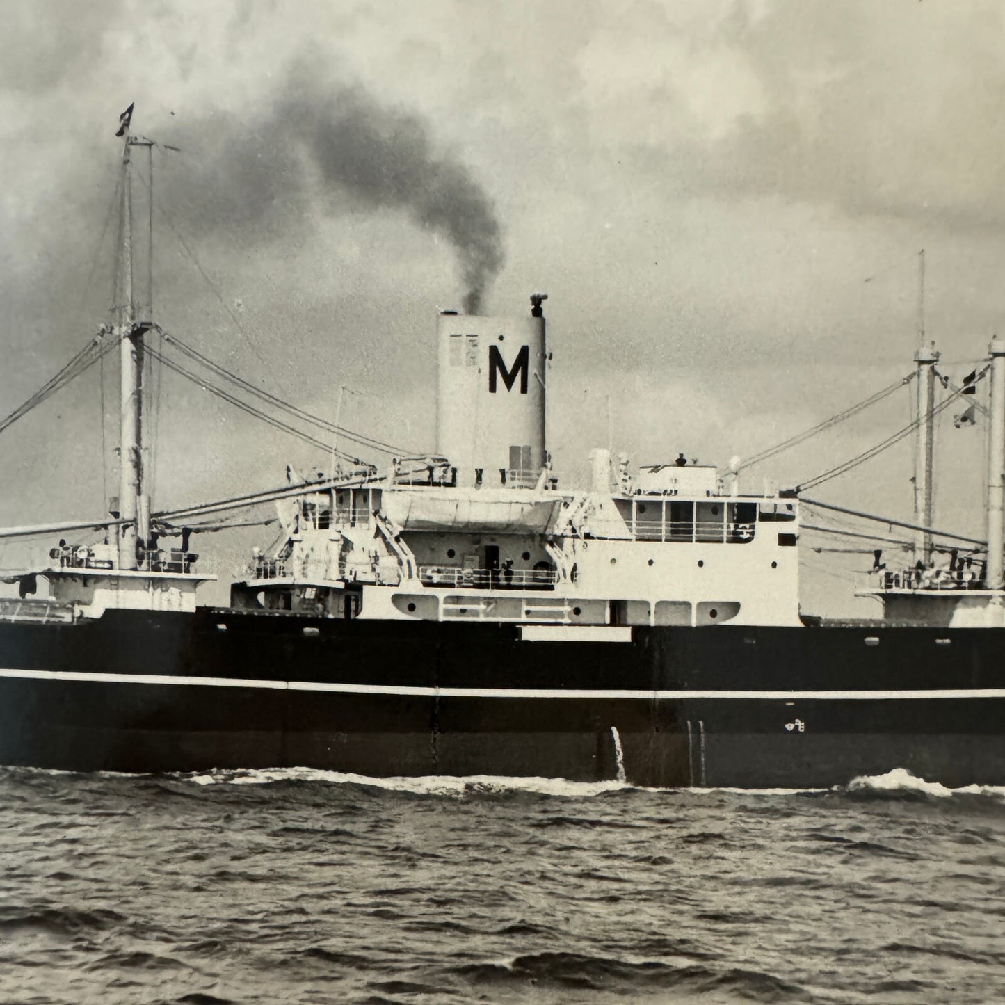 Vintage Ship Boat Photo Photograph Print Montship Lines Montcalm 1956