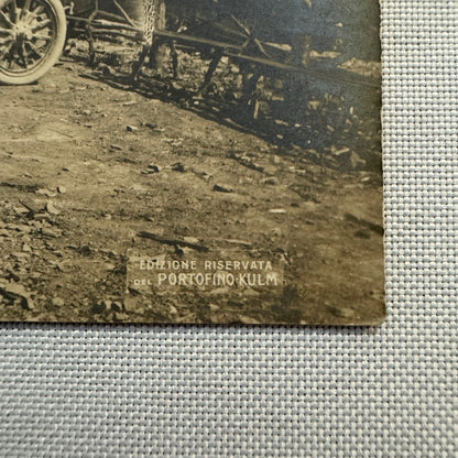 Vintage Real Photo Postcard RPPC People with Early Automobile Car Vehicle