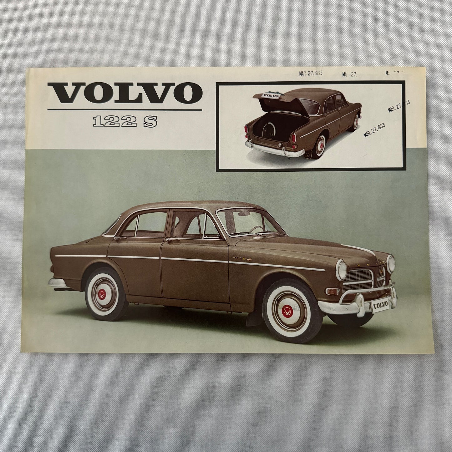 Volvo 122S Sedan Car Sales Brochure Catalog Vintage Advertising Volvo 122 S
