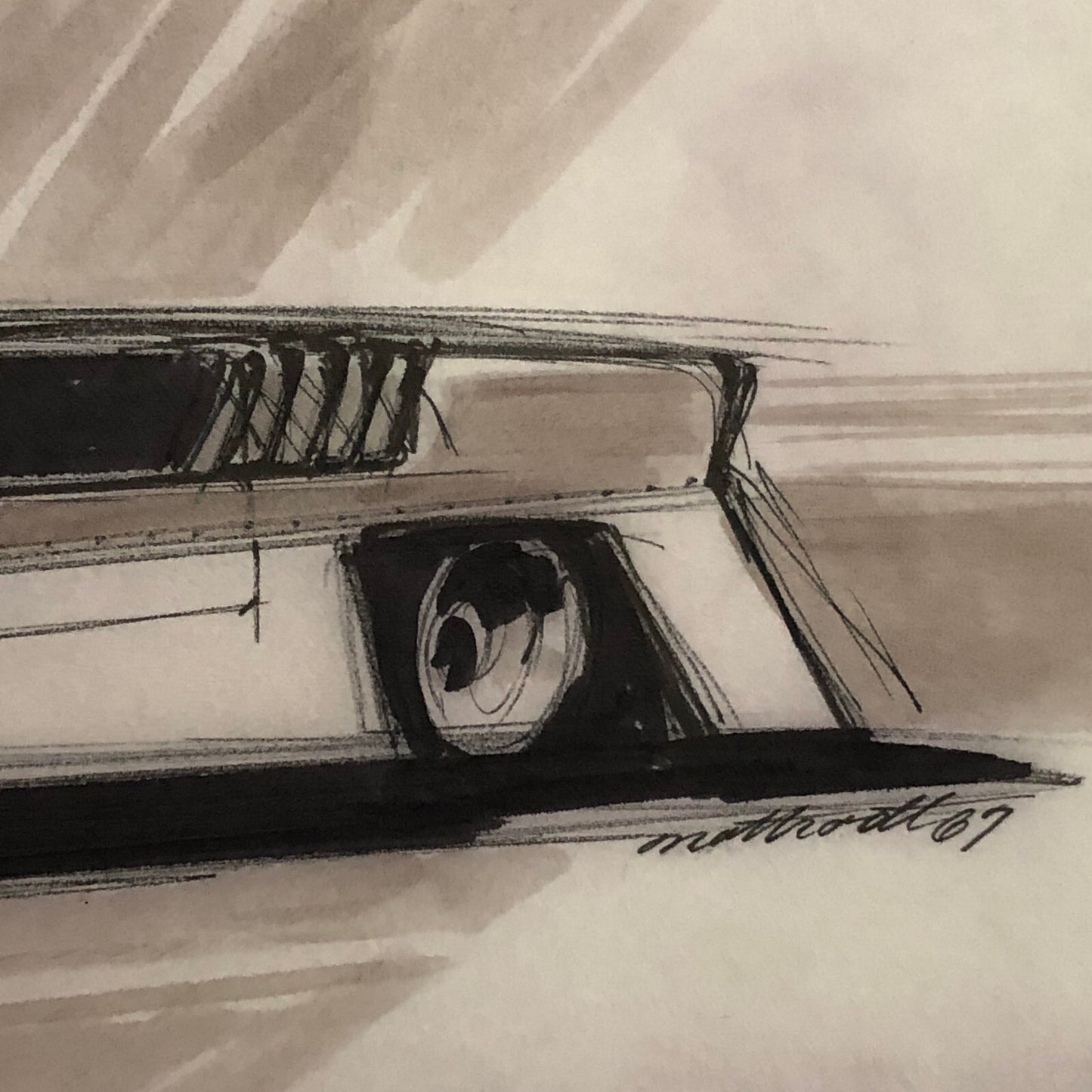 Styling Concept Automobile Illustration Art Drawing Sketch Vintage 1967 NOTTRODT