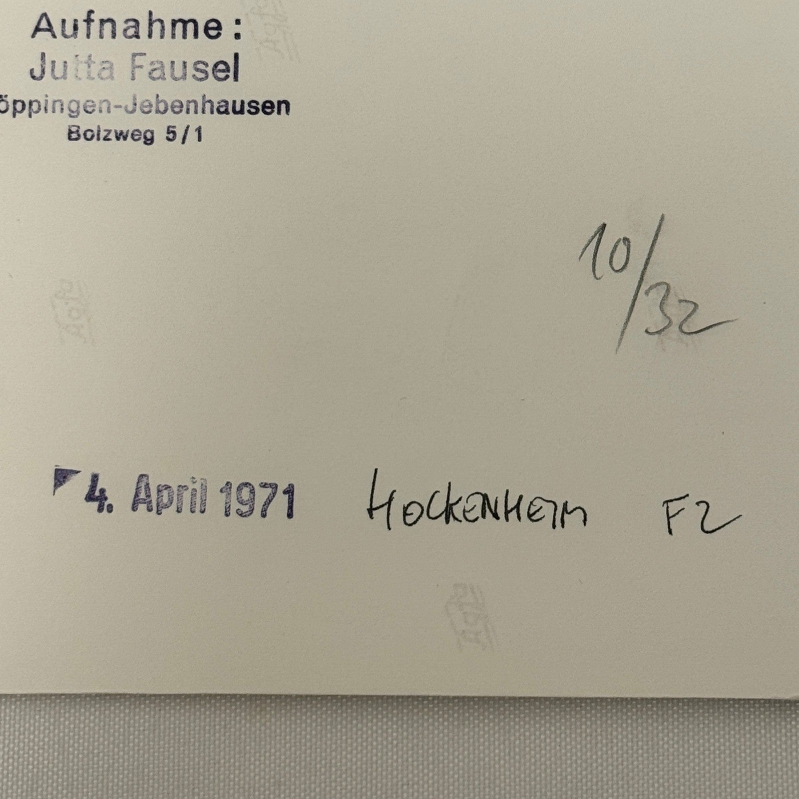 Vintage Racing Photo 1971 Hockenheim F2 Race Ronnie Peterson Driver Motorsport