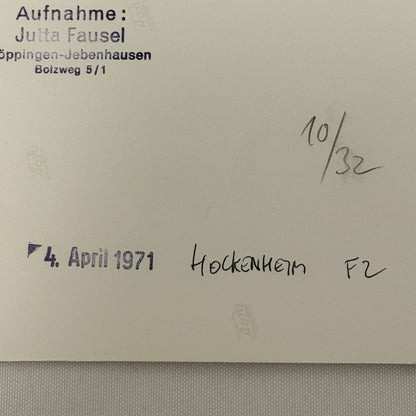 Vintage Racing Photo 1971 Hockenheim F2 Race Ronnie Peterson Driver Motorsport