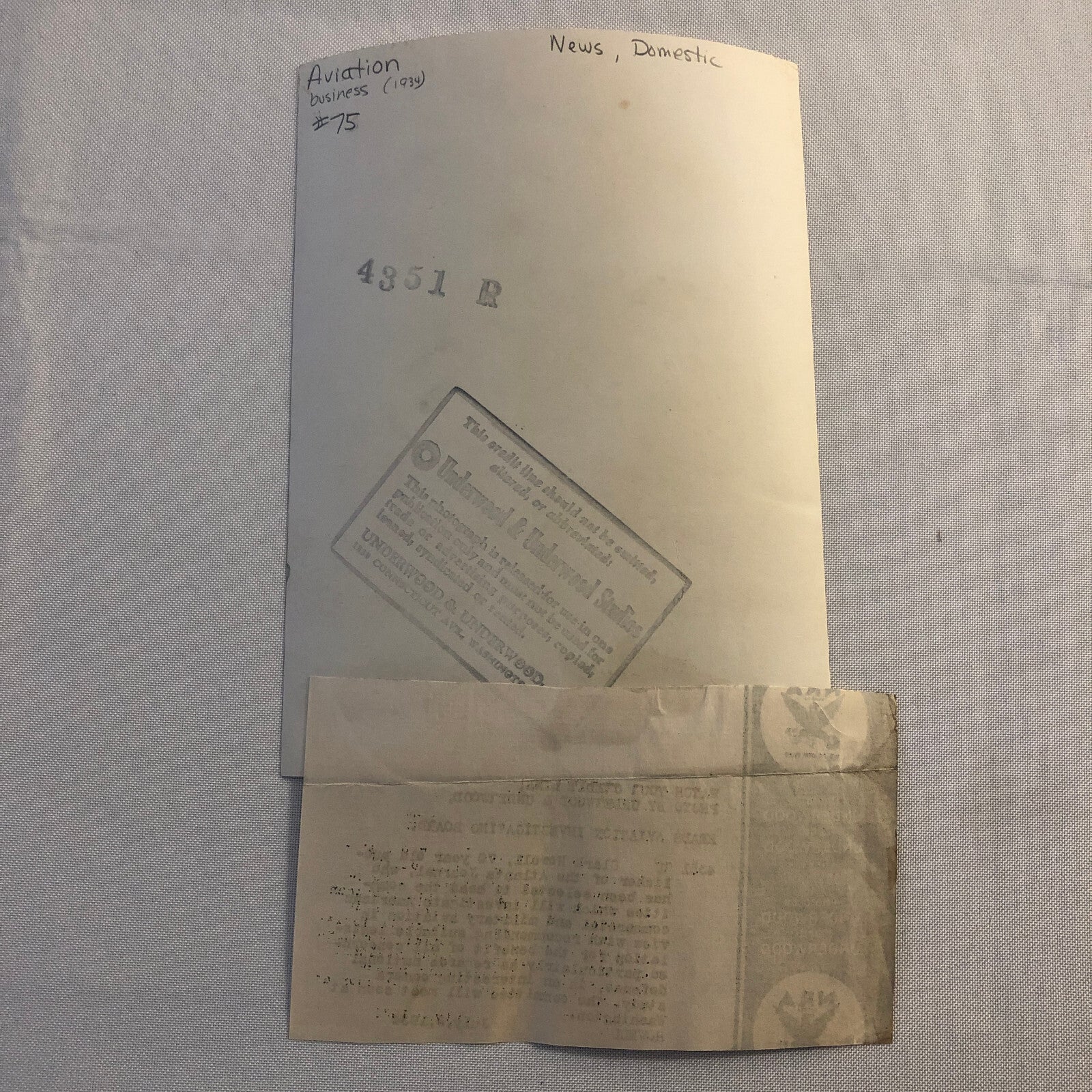 Press Photo Photograph Atlanta Journal Publisher Aviation Legislation Underwood