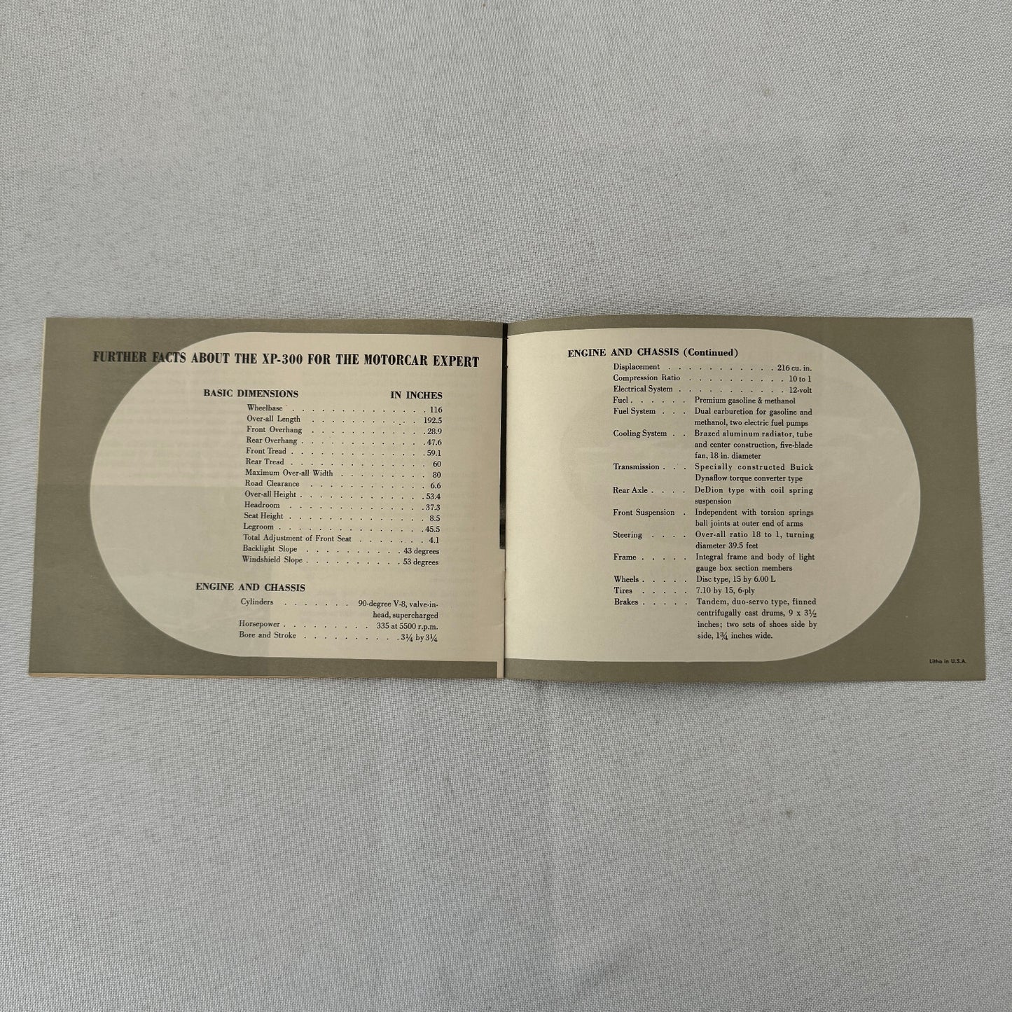 Buick XP-300 Concept Car Prototype Sales Brochure Catalog Advertising